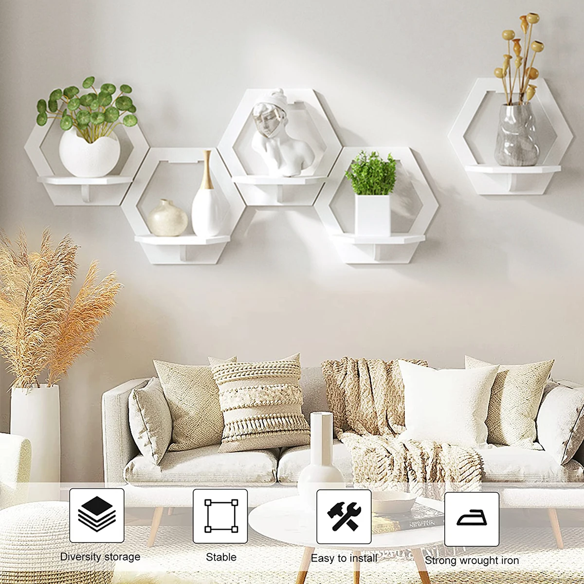 3 buah rak dinding segi enam g - Home Improvement Tv Show ulasan dan harga
