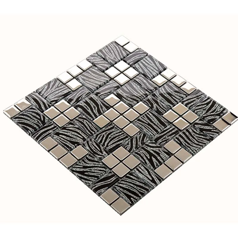 Ubin Mosaik Kaca Perak Hitam M - Home Improvement Background ulasan dan harga